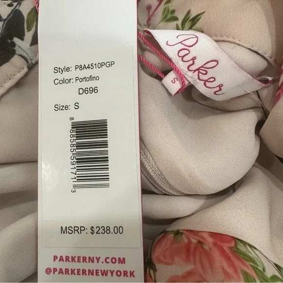 NWT Parker Pink Floral Ruffle Keyhole Halter Top pastel whimsi girly coquette - Picture 6 of 7